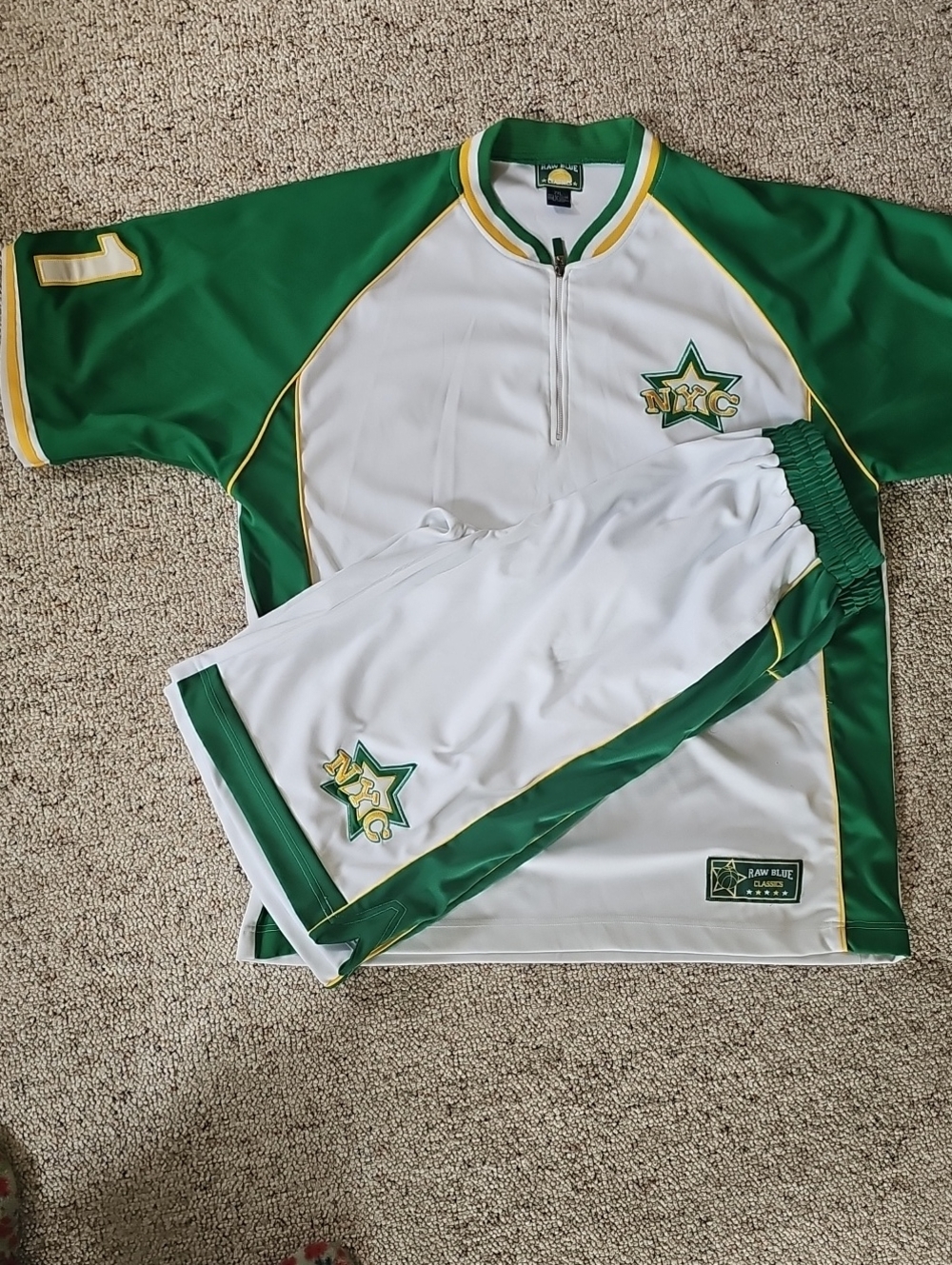 NYC Men's Green & White Sports Top